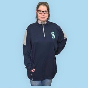 Seattle Mariners MLB Majestic Cool Base Thermal Long Sleeve Navy Gray Men’s XXL